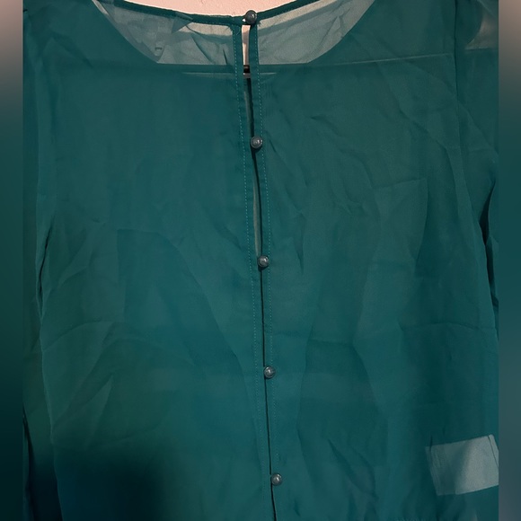 BCBG Emerald Sheer Blouse Women’s Size XS - Picture 2 of 4